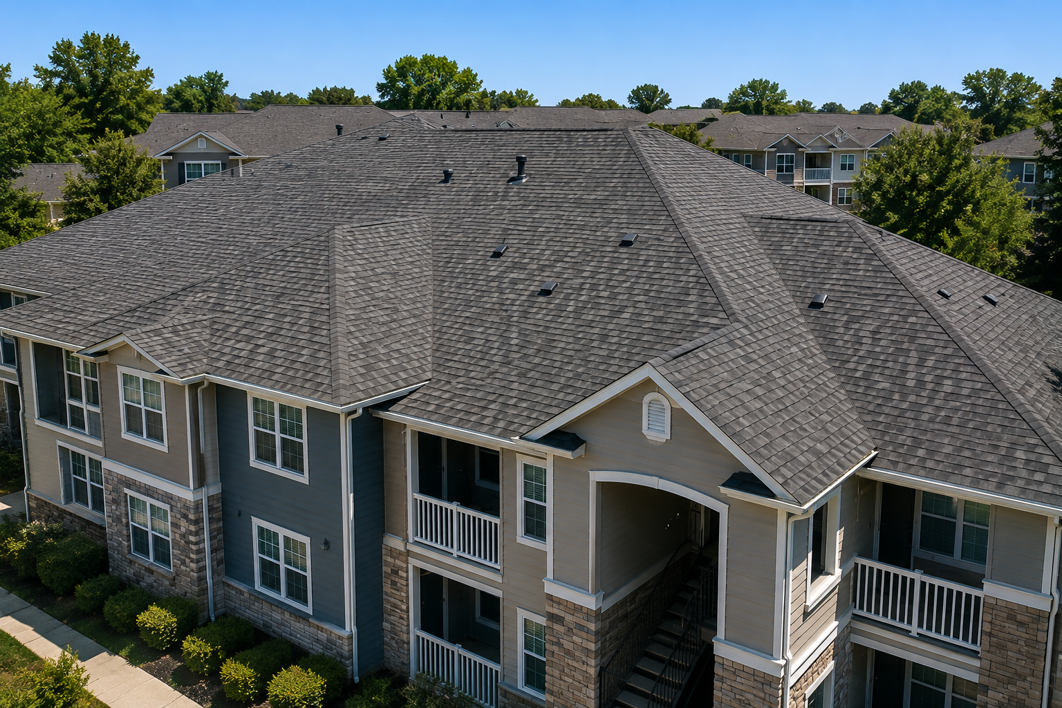 Multifamily apartment roofing project